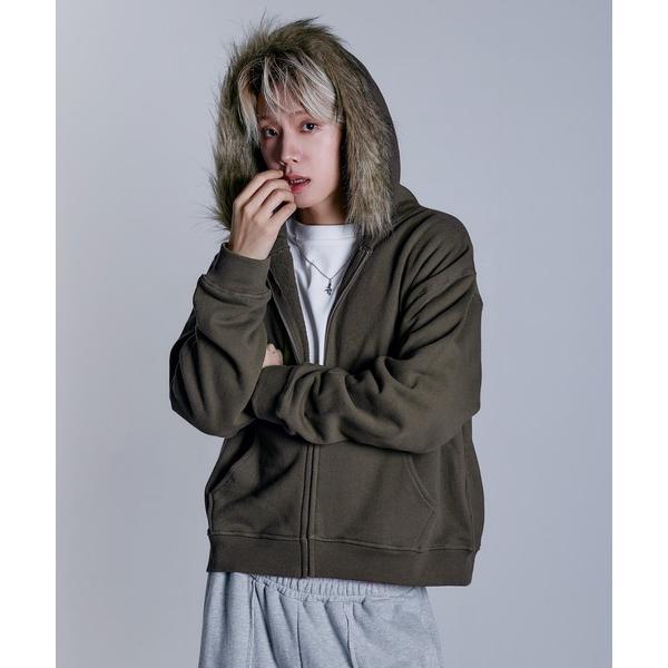 パーカー ヘビーウェイト裏毛ZIPファーパーカー「UNISEX」 メンズ レディース