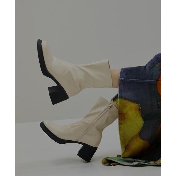 ブーツ SYNTHETIC LEATHER PLATFORM BOOTS レディース