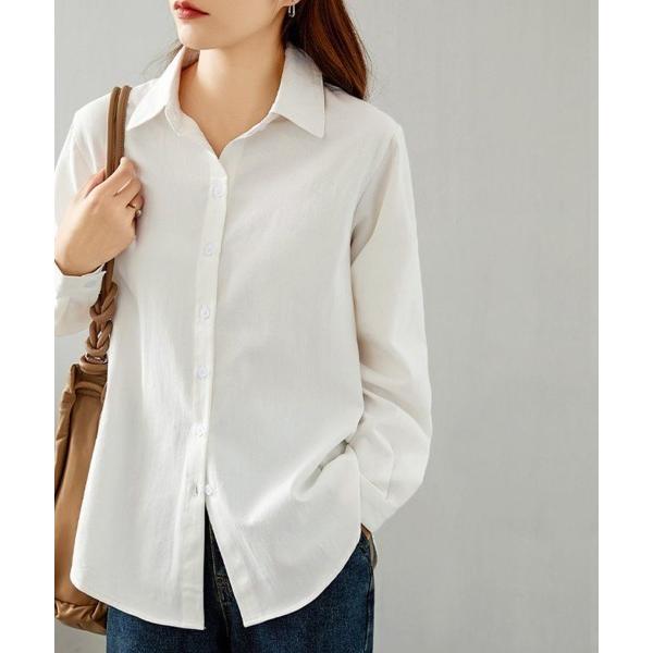 ブラウス シャツ バックプリーツシンプルシャツ レディース