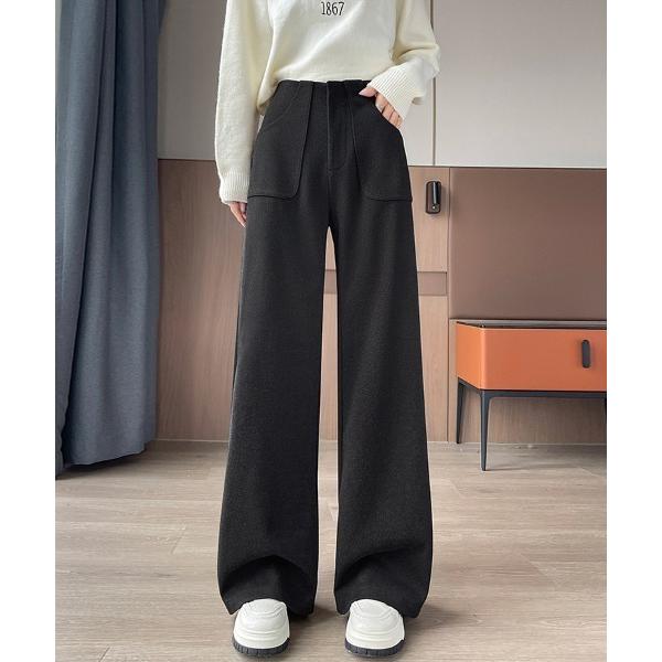 ワイドパンツ パンツ サイドスリット入りワイドパンツ レディース