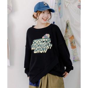 トレーナー スウェット ScoLar/スカラー　ひび割れPt 裏毛PO レディース