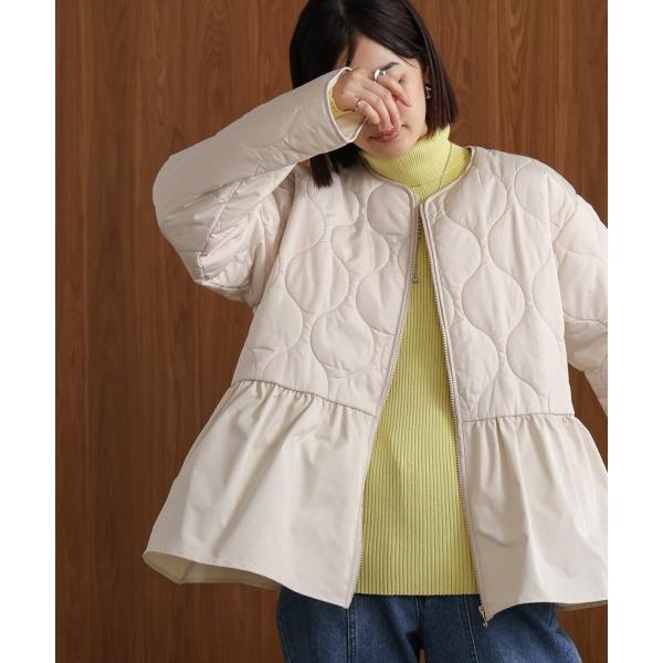 ブルゾン アウター 中綿ペプラムブルゾン レディース