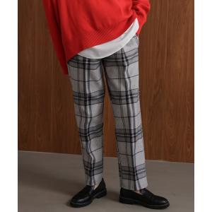 パンツ チェック柄ストレートパンツ レディース