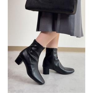 ブーツ lus. スクエアトゥストレッチショートブーツ レディース