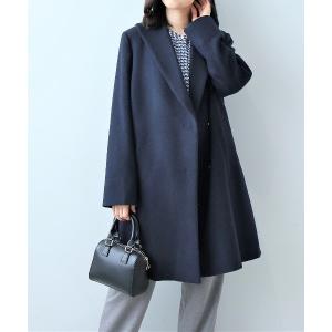 コート アウター 「L〜5L 大きいサイズ」ウールビーバーショールカラーコート レディース
