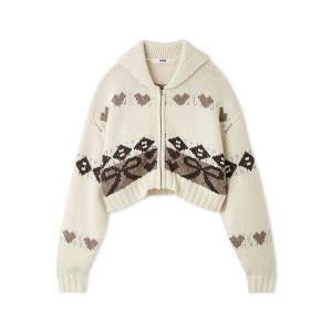 カーディガン リボンカウチンニットカーディガン レディース