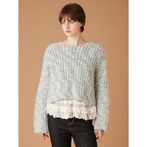ニット セーター ミックスヤーンチャンキーセーター レディース