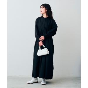 ワンピース リブ　イン　コンフォート　栞里ちゃんとつくった　大人の長袖ドラマティックワンピース「ブラック」