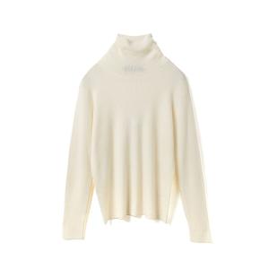 ニット セーター mizuiro ind ボタン付きリブハイネックプルオーバー レディース