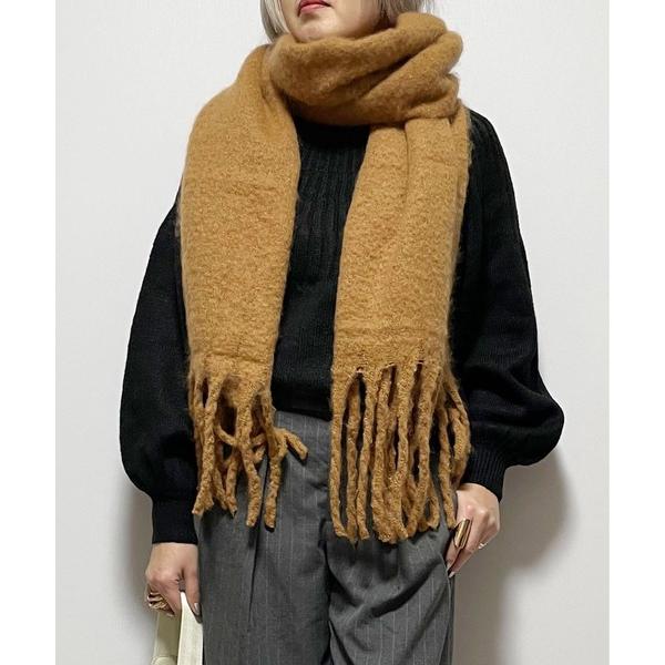 マフラー ストール バルキー太フリンジマフラー レディース