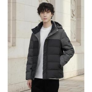 メンズ カラーコンビ ダウンジャケット