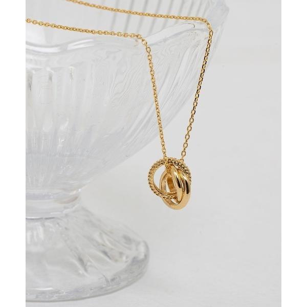 ネックレス 3連 リング モチーフ ネックレス レディース