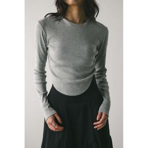 tシャツ ヘムラウンドリブトップ レディース