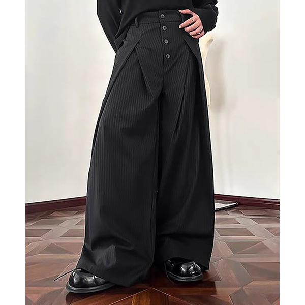 スラックス “圧倒的ワイドで存在感” ピンストライプワイドスラックス メンズ