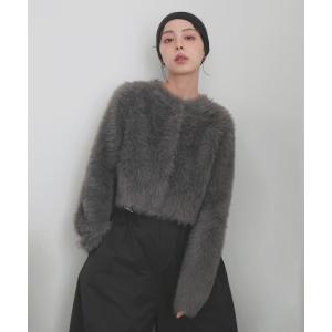 カーディガン フェザーニットカーディガン レディース