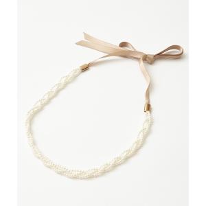 ベルト パール×リボンマルチベルト レディース