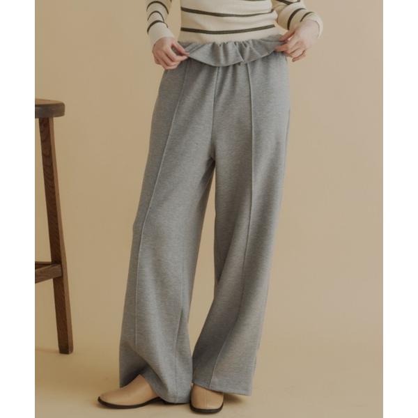パンツ ラッフルデザイン 裏起毛カットパンツ レディース