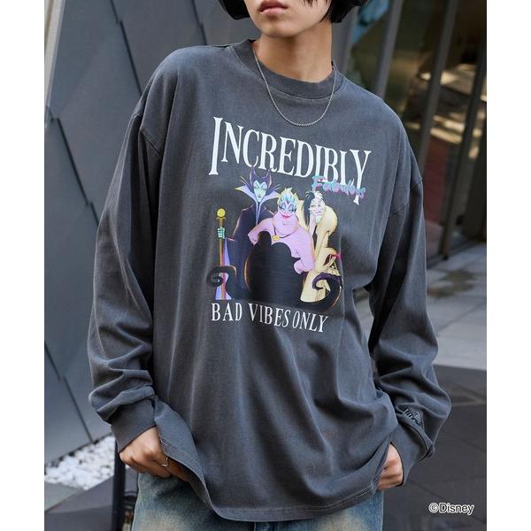 tシャツ Disney Villains 別注 ピグメント加工ビッグシルエットプリント長袖Tシャツ ...