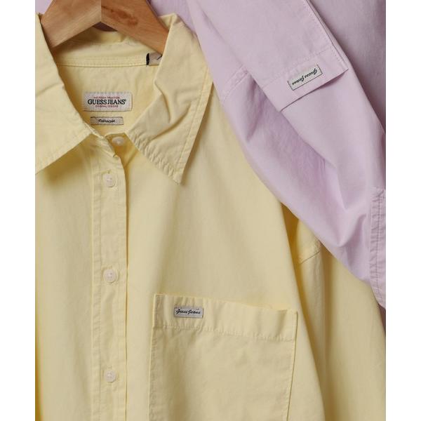 ブラウス シャツ GUESS JEANS GJ LS OS POCKET SHIRT ゲス 折り襟 ...