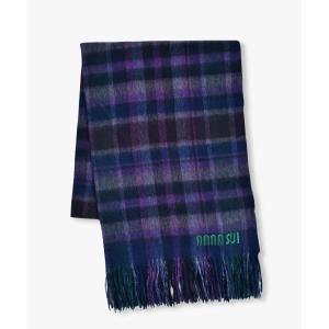 ストール マフラー ウールチェックストール レディース