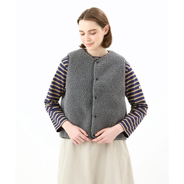 コート アウター ORCIVAL | ボアフリース ノーカラーベスト WOMEN レディース