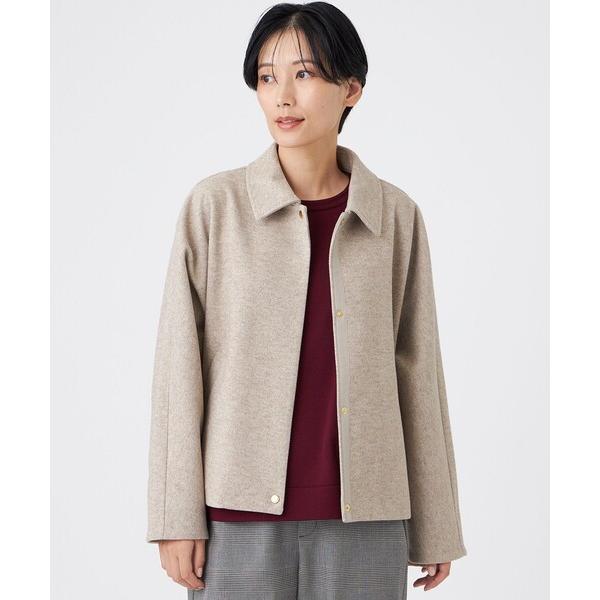 ブルゾン アウター 「カタログ掲載」「ウォッシャブル」ウールライクジャージ―ブルゾン レディース