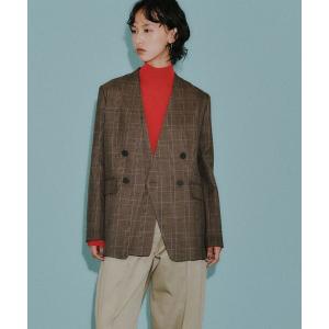 ジャケット テーラードジャケット 「CAST COLON」フェイクレイヤードチェックジャケット レディース