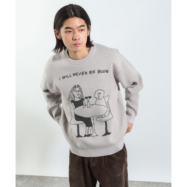 セーター ニット 「Shiomi Wada(シオミ ワダ)」イラストジャガードニットプルオーバー メ...