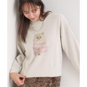 ニット セーター 「S-LL」アニマルプリントが目を惹く 柔らかモールニット レディース