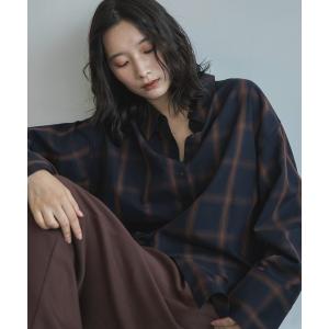 ブラウス シャツ チェックオーバーシャツ レディース