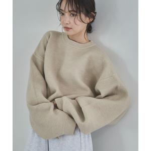 ニット セーター 「ハンドウォッシャブル」ダブルフェイスクロップドニット レディース