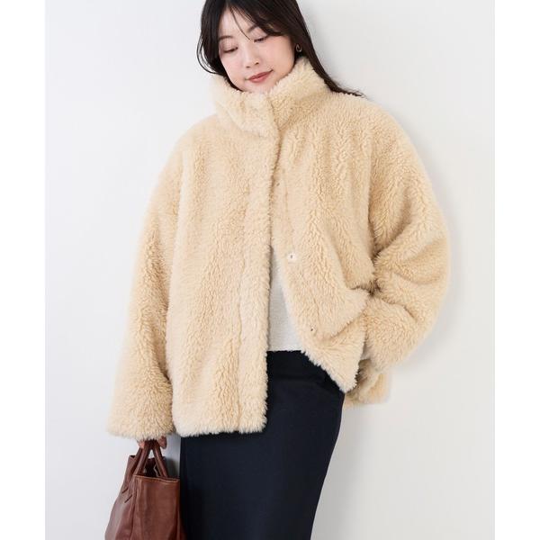 ブルゾン アウター スタンドカラーボアブルゾン レディース