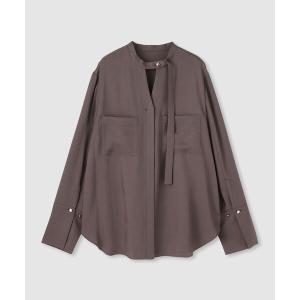 ブラウス シャツ ブライトツイルアシメボウブラウス レディースの商品画像