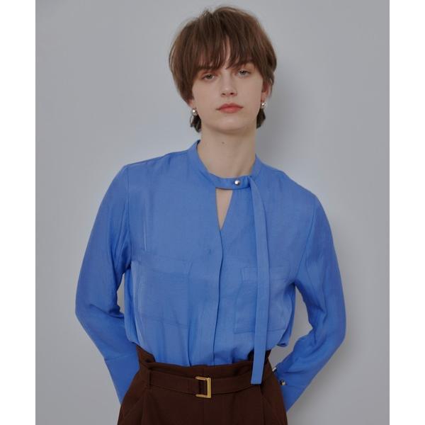 ブラウス シャツ ブライトツイルアシメボウブラウス レディース