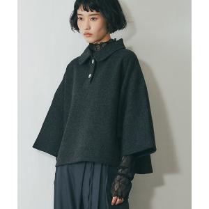 tシャツ シルバーボタンポンチョ風シャツ レディース
