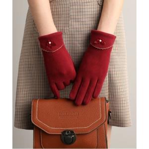 手袋 「OKUOKU　0909」スマホ対応 パール＆リボンデザイン 手袋 oku-gloves-5-8 レディース