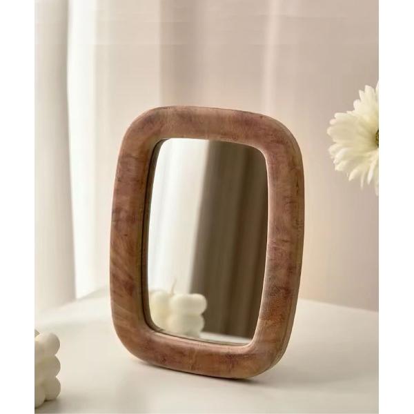鏡 「 ammy. / エイミードット 」 ウッド フレーム ミラー / 卓上 ミラー