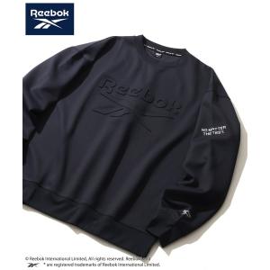 トレーナー スウェット 「Reebok/リーボック」ポンチ ロゴ エンボス プリント クルーネック プルオーバー メンズ レディース