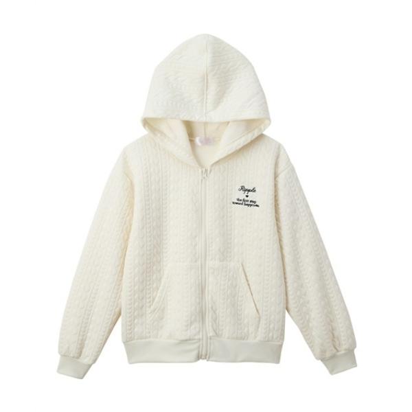 パーカー  ふくれジャガード　ジップパーカー キッズ 子供服 女の子