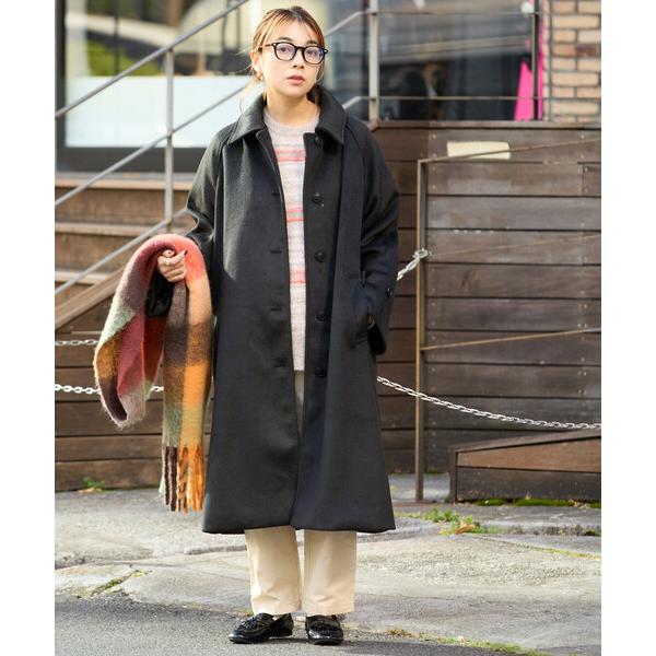 ステンカラーコート コート 「低身長サイズあり」ビーバーロングコート/ステンカラーコート レディース