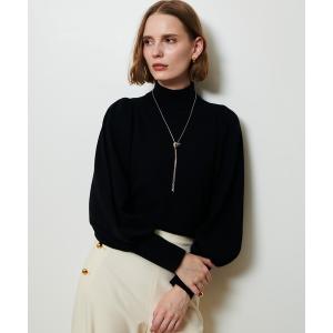 ニット セーター パフタートルプルオーバー レディース