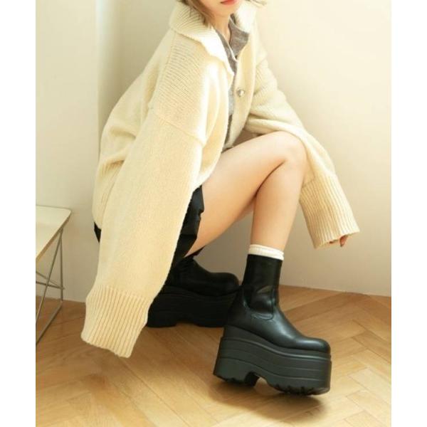 ブーツ 「R＆E」ボリュームソールストレッチショートブーツ レディース