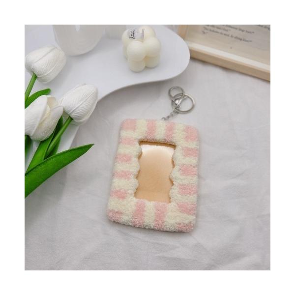 カードケース 「makana pau」モコモコトレカケース　チェック　ピンク(SU)