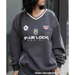 トレーナー スウェット 「ブルーロック」別注 グラフィック刺繍 ドロスト パイピングライン サッカーシャツ Vネック スウェット レディース メンズ｜ZOZOTOWN Yahoo!店