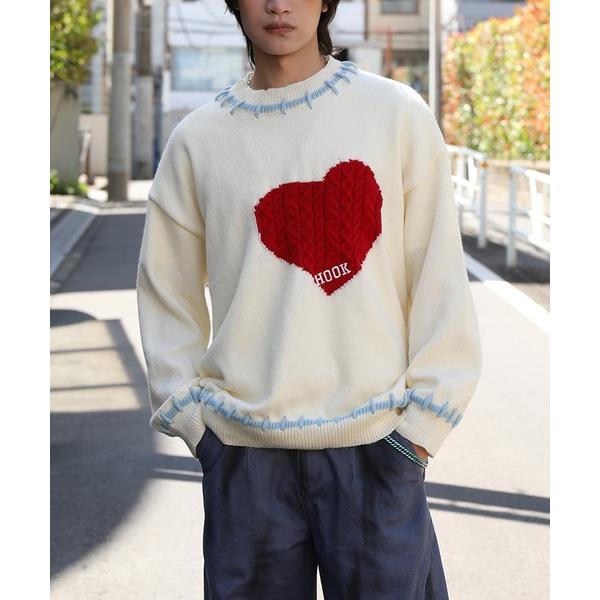 セーター ニット HOOK -original-　ハートジャカードニットプルオーバー (AW) メン...