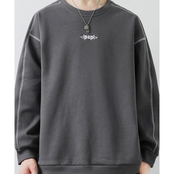 トレーナー スウェット ステッチデザイン クルーネックスウェット/Stitch design cre...