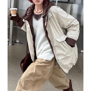 ダウンコート ダウンジャケット 配色レイヤードダウンジャケット レディース