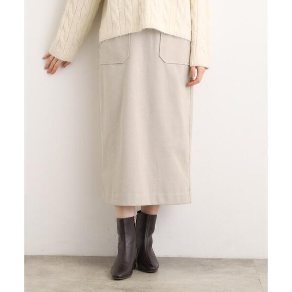 スカート 起毛ジャカードナロースカート
