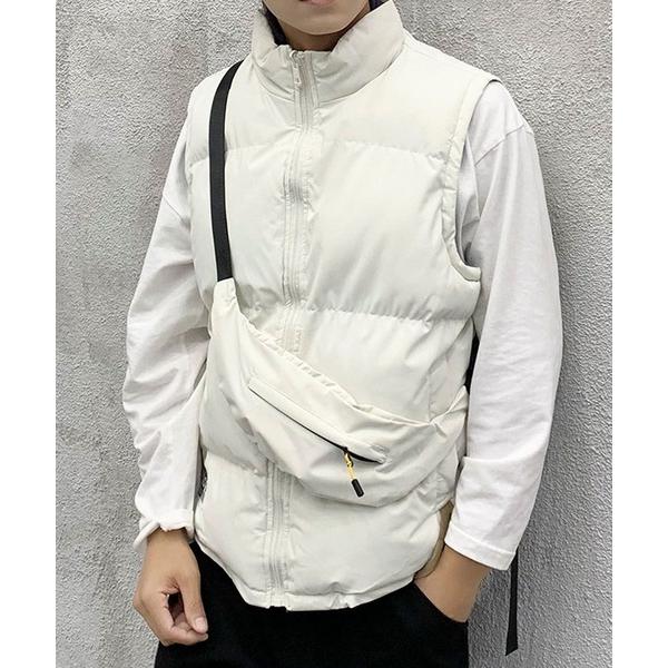 ダウンベスト ベスト バック付きリバーシブル中綿ベスト/Reversible padded vest...