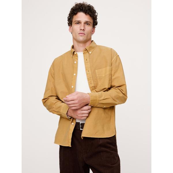 シャツ リラックスフィット ガーメントダイ オックスフォードシャツ メンズ